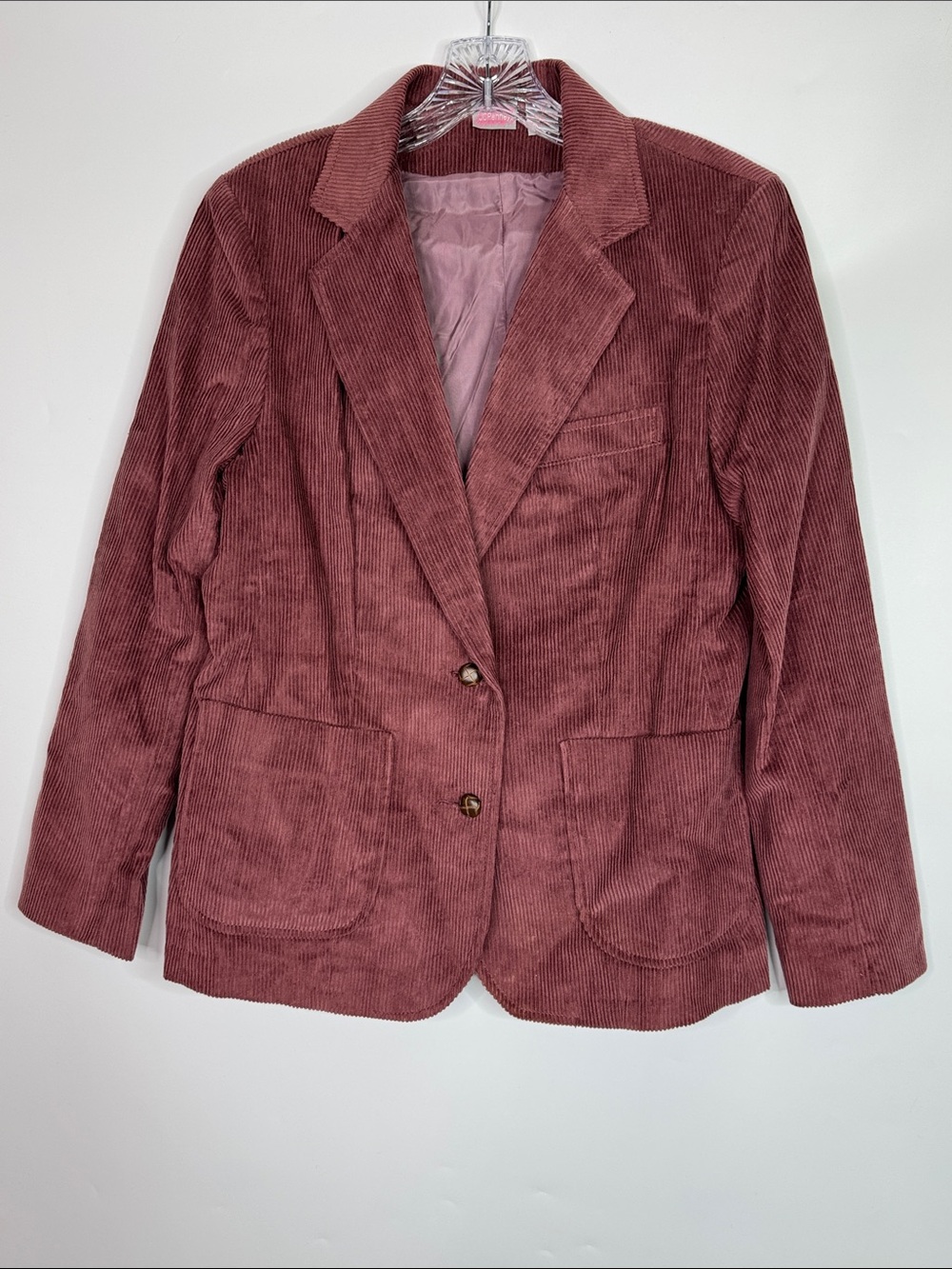 Vintage JCPenney Pink Corduroy Blazer Jacket Size 16 (M-L) 90s